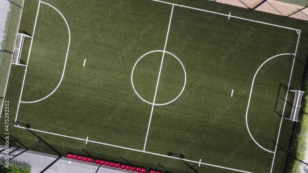 Aerial view of a football court