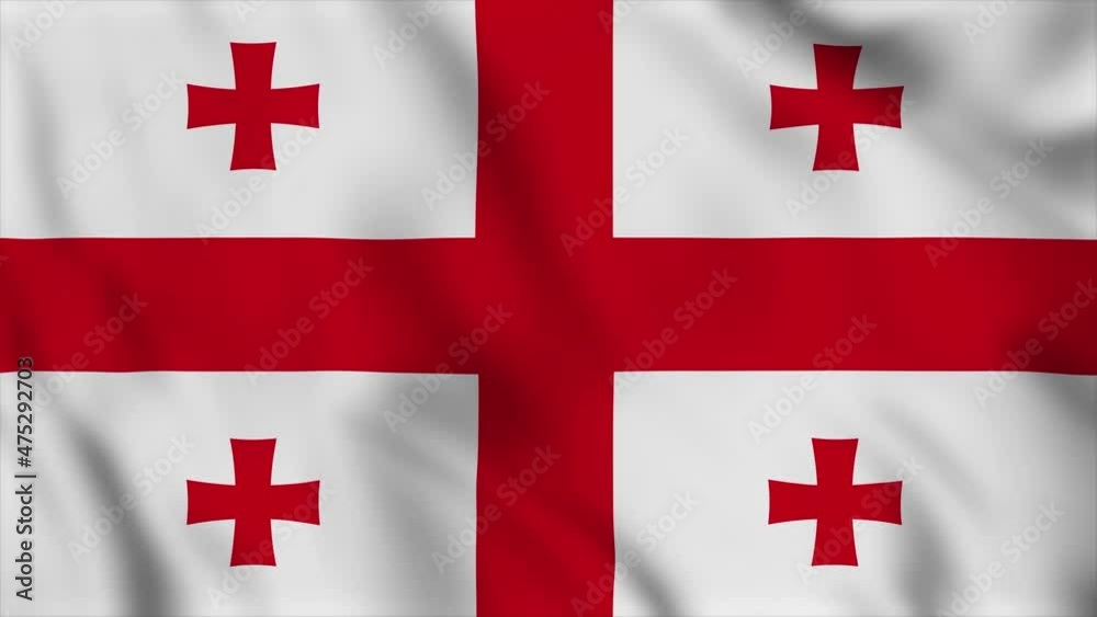 Georgia national flag close-up waving slow motion video animation. Flag Blowing Close Up. Flags Motion Loop HD. Georgia national flag close-up waving slow motion video animation. Flag Blowing Close Up. Flags Motion Loop HD.