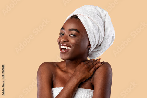 Portrait of a beautiful young African american woman smiling