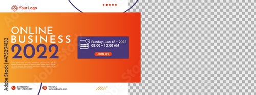 Business conference banner template design for webinar, marketing, online class program, etc