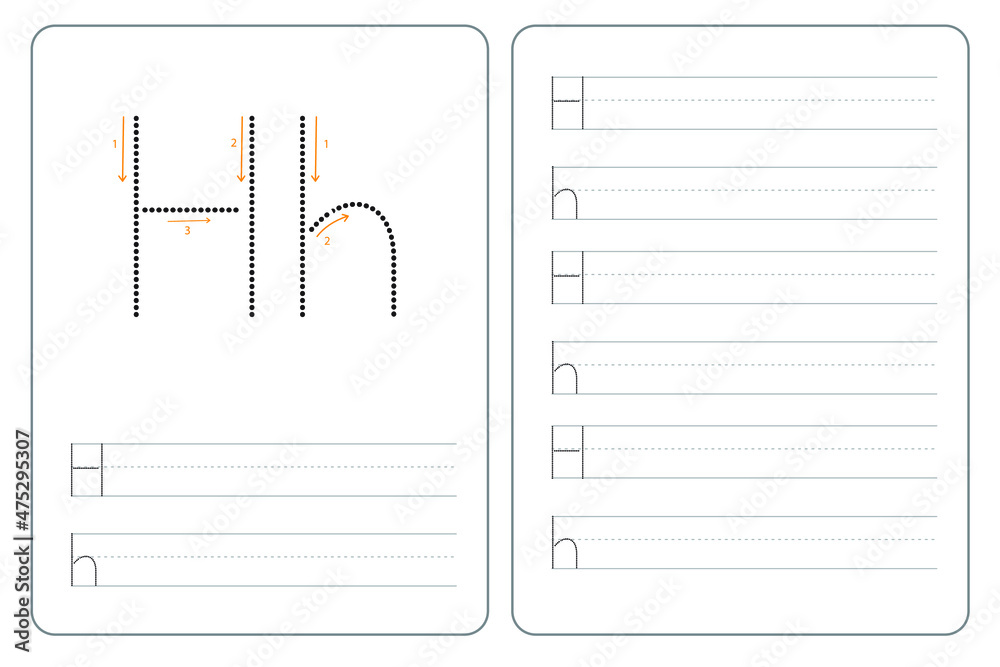 H alphabet latter tracing practice education H alphabet latter tracing practice education