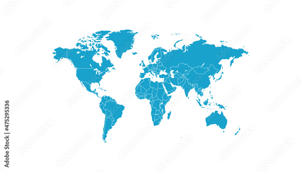 Obraz premium World map. Color vector modern. Silhouette map 