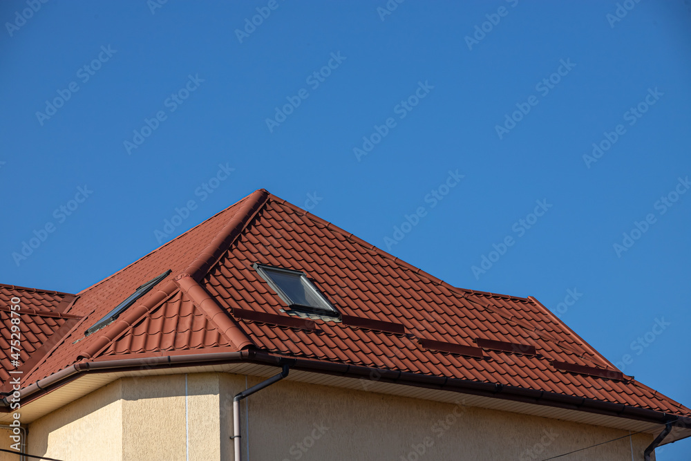 Roof metal sheets. Modern types of roofing materials