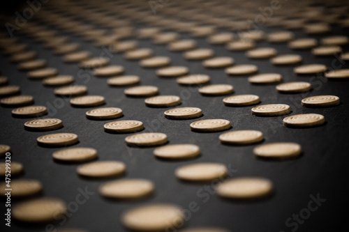 CEREAL AND COOKIE FACTORY. CLOSE UP AND DETAIL OOF PRODUCTION LINE. High quality photo