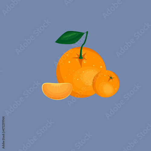 illustration of two tangerines and wedges
