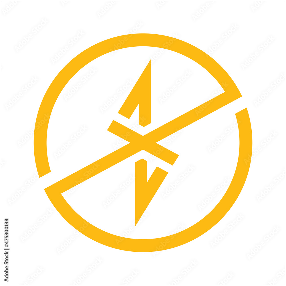 Abstract circle letter X with shape lightning logo design vector template Abstract circle letter X with shape lightning logo design vector template