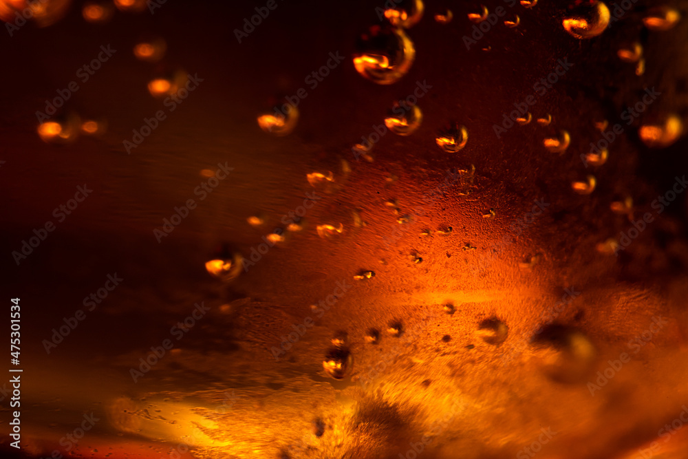 Bubbles of alcoholic cocktail gas in a decorative glass. Selective focus, macro photography Bubbles of alcoholic cocktail gas in a decorative glass. Selective focus, macro photography