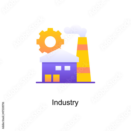 Industry vector Gradient Icon Design illustration. Digitalization and Industry Symbol on White background EPS 10 File