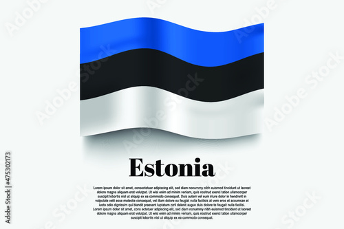 Free Download Estonia flag waving form on gray background. Vector illustration. - GFXLoad