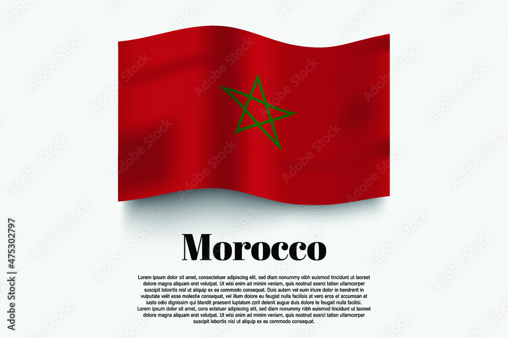 Morocco flag waving form on gray background. Vector illustration. Morocco flag waving form on gray background. Vector illustration.