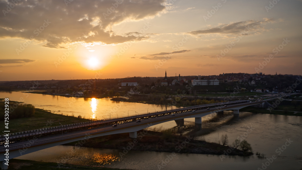Zachód słońca w Sandomierzu.