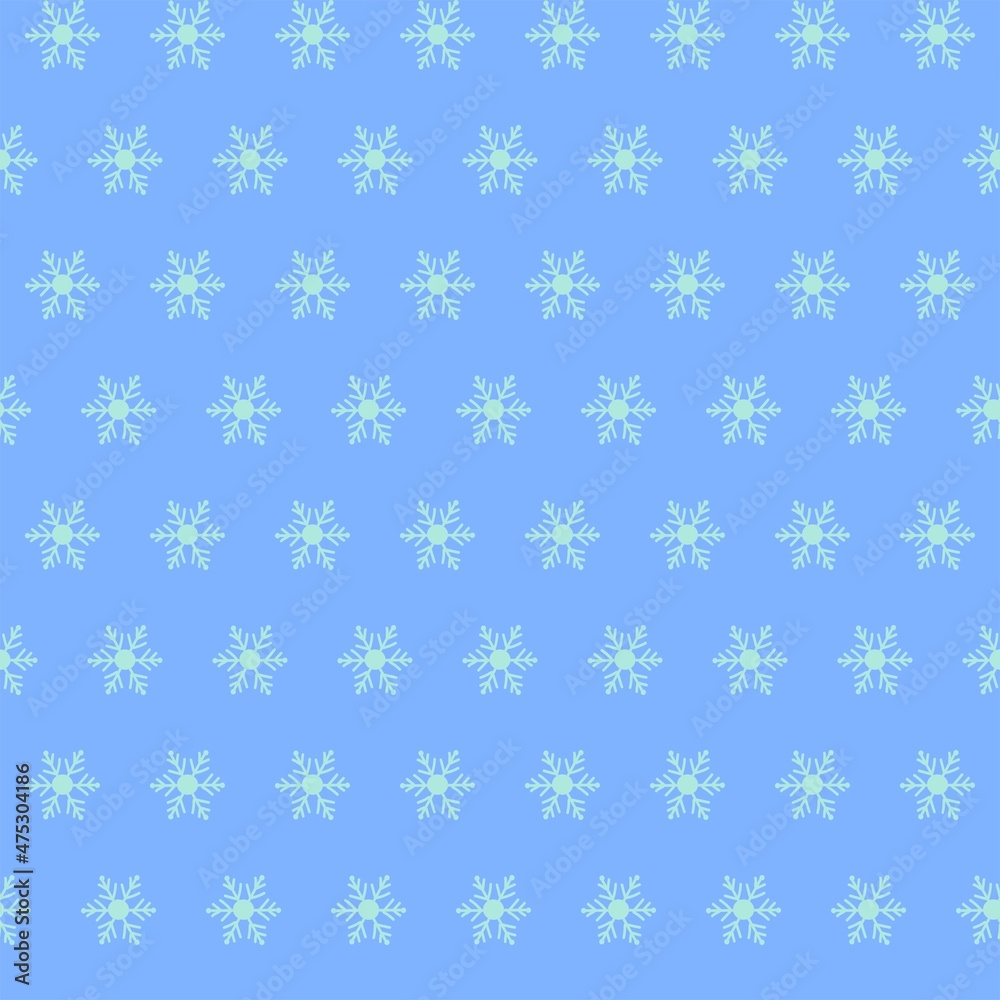 Seamless pattern with snowflakes vector drawing, blue background Seamless pattern with snowflakes vector drawing, blue background