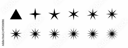 Set black stars icons. Star vector collection. Modern simple stars. Vector illustration.