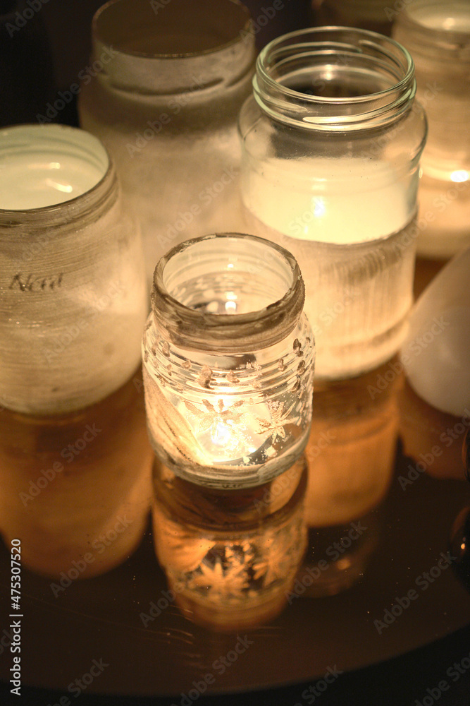christmas candles on a table christmas candles on a table