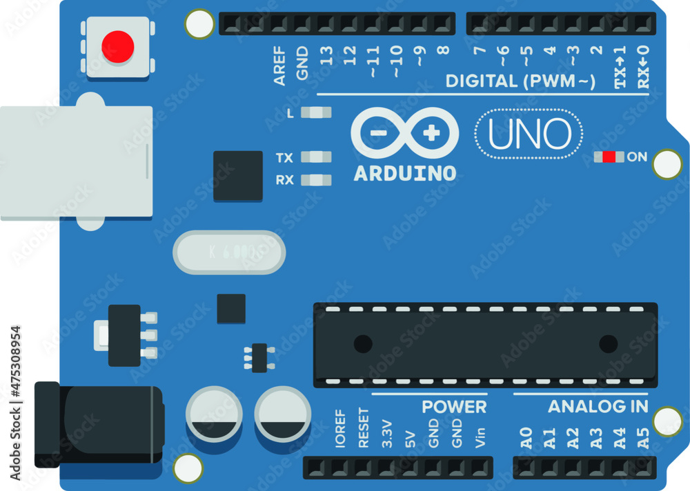 Arduino Uno board used for robotic coding training Stock Vector | Adobe ...