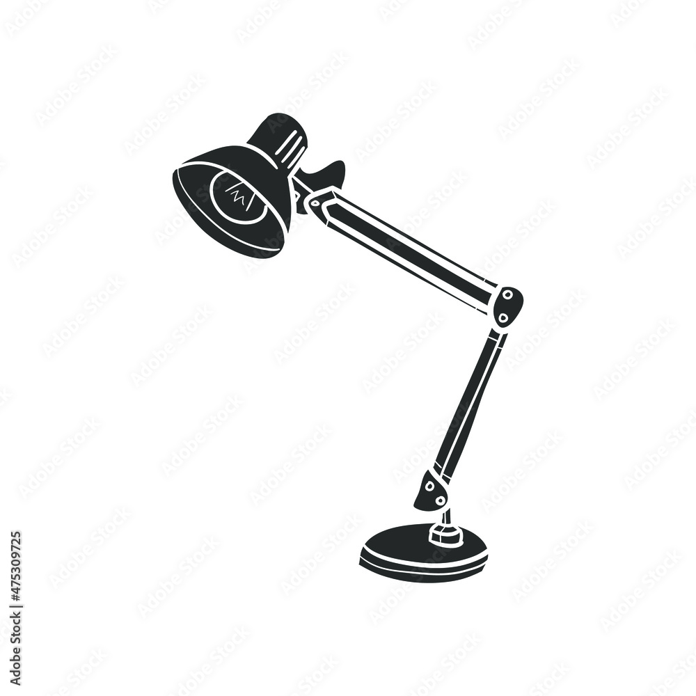 Desktop Lamp Icon Silhouette Illustration. Electric Light Home Vector Graphic Pictogram Symbol Clip Art. Doodle Sketch Black Sign. Desktop Lamp Icon Silhouette Illustration. Electric Light Home Vector Graphic Pictogram Symbol Clip Art. Doodle Sketch Black Sign.