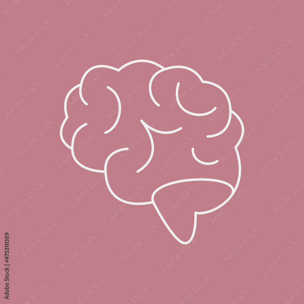 Human brain line icon. Human marrow side view outline stroke element. Psychologist counseling. Editable stroke vector illustration Human brain line icon. Human marrow side view outline stroke element. Psychologist counseling. Editable stroke vector illustration