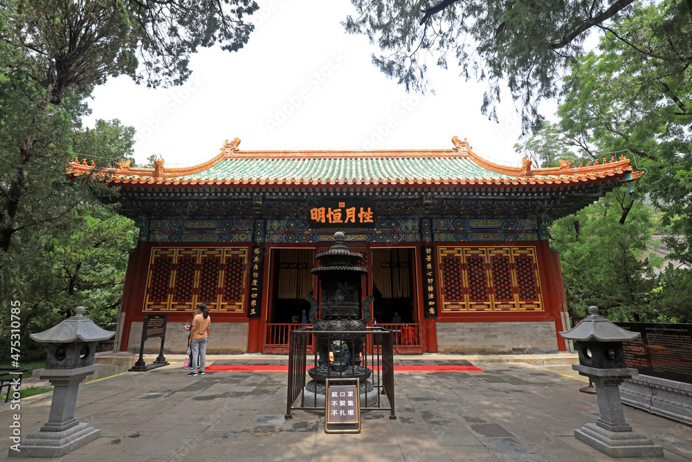 Naklejka premium Architectural scenery of Wofo temple, Beijing