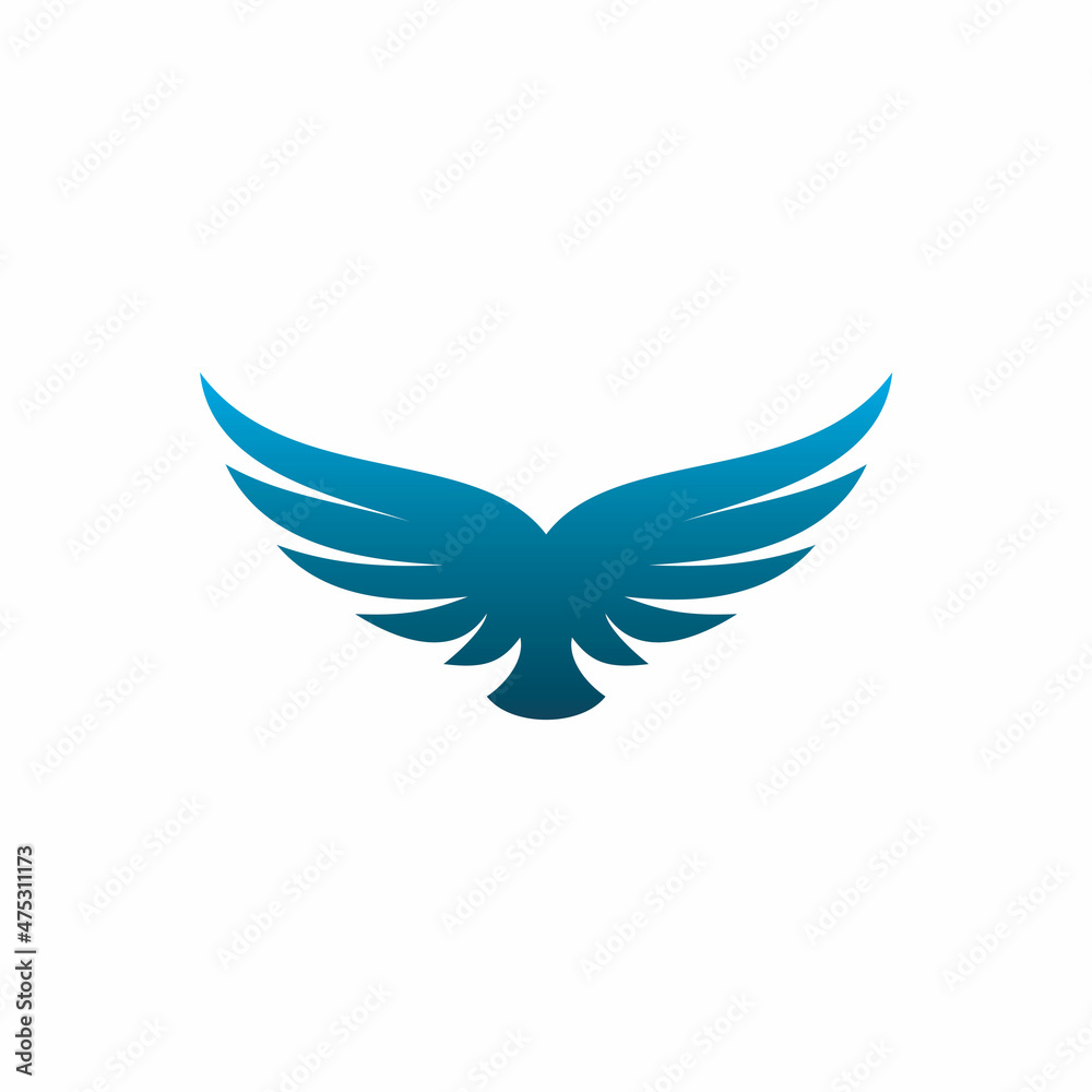 Obraz premium blue bird wing logo design