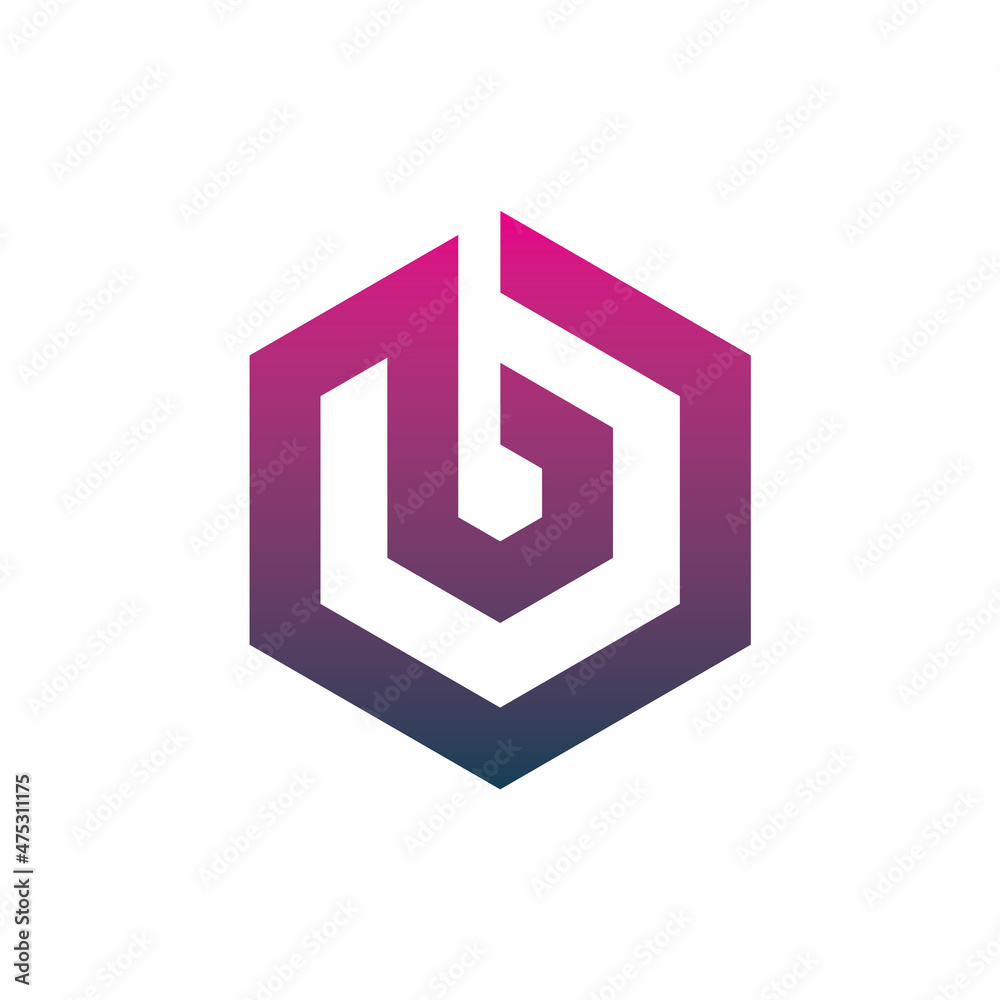 hexagon initial letter b logo design hexagon initial letter b logo design