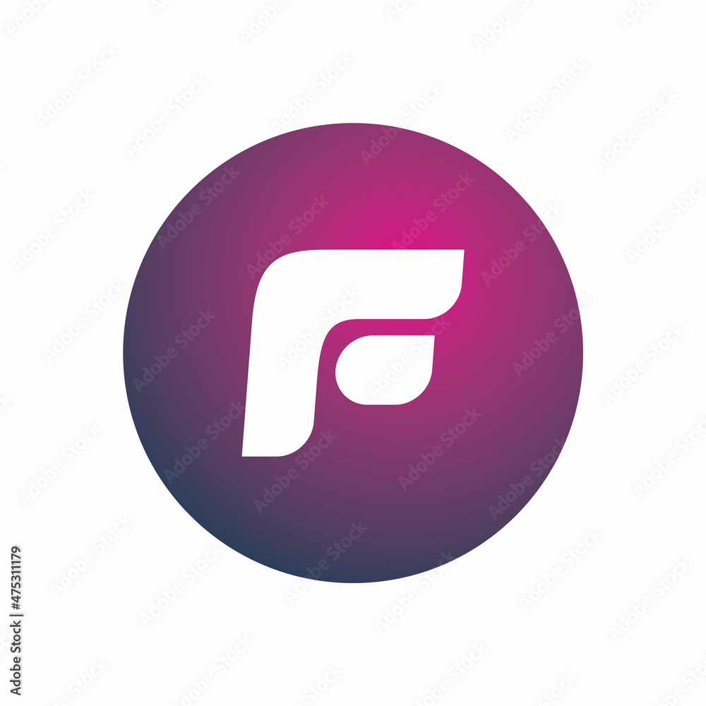 full color circle initial letter f logo design full color circle initial letter f logo design