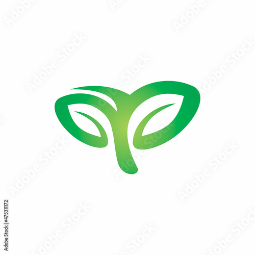 green nature leaf plant logo design