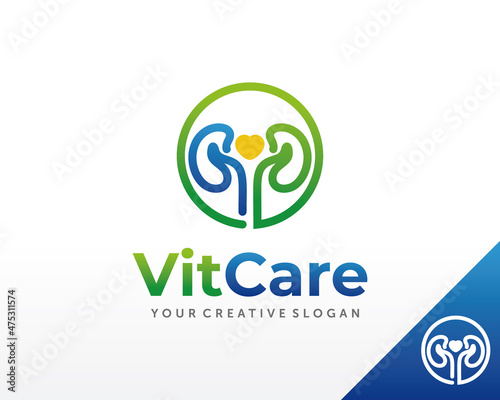 Kidney Center Logo design. Kidney Care Logo Design vector