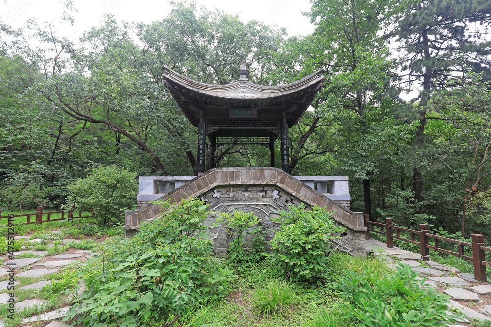 Chinese traditional ancient architectural landscape, Beijing Botanical Garden Chinese traditional ancient architectural landscape, Beijing Botanical Garden