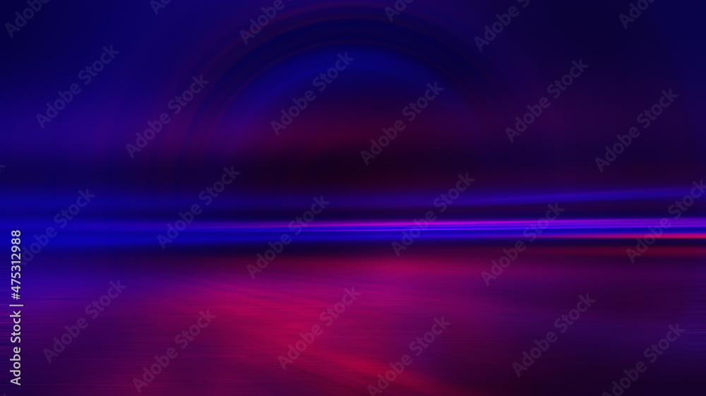 Obraz premium Dark abstract background. The background of an empty street with neon glow, neon reflection on the asphalt. 3d illustration