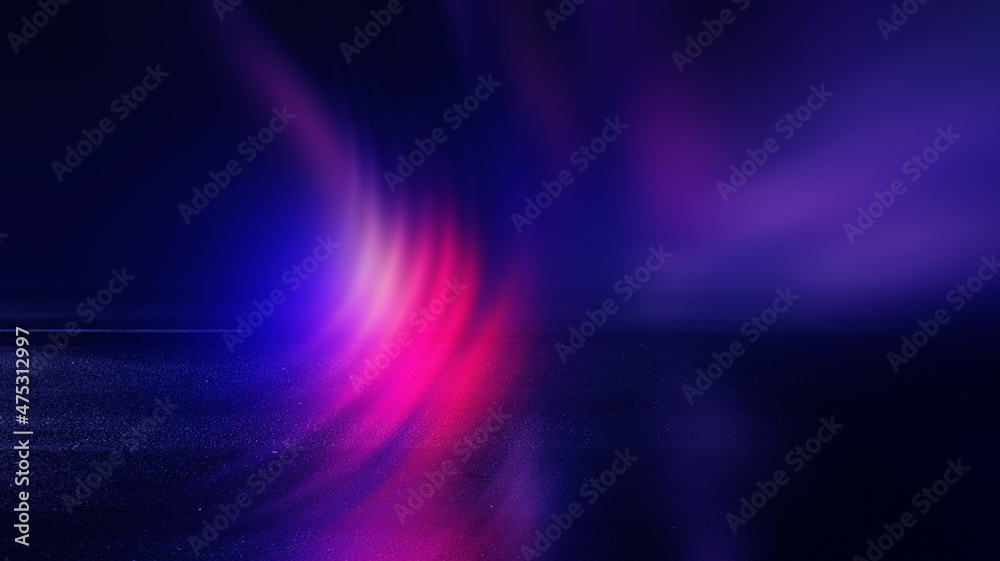 Dark abstract background. The background of an empty street with neon glow, neon reflection on the asphalt. 3d illustration Dark abstract background. The background of an empty street with neon glow, neon reflection on the asphalt. 3d illustration