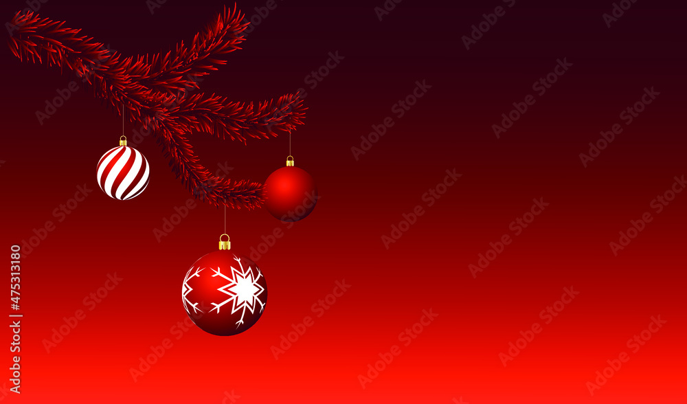 vector christmas tree balls on red background. flat image of red christmas balls with patterns vector christmas tree balls on red background. flat image of red christmas balls with patterns