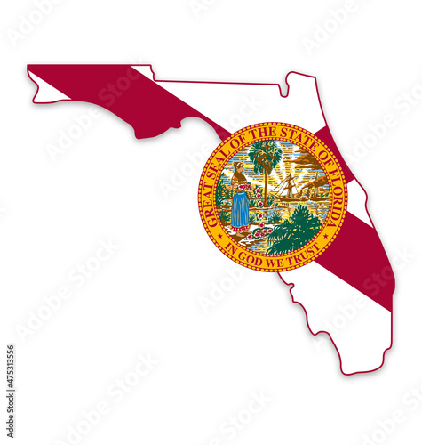 florida fl state flag in map shape photo