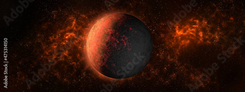 Canvastavla Mras planet on space star