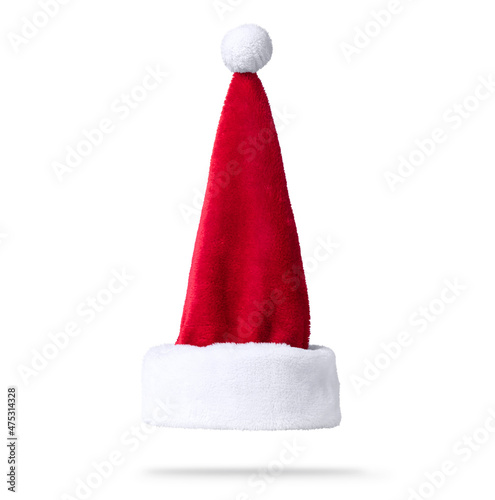 Santa Claus red hat isolated on white background. File contains a path to isolation.