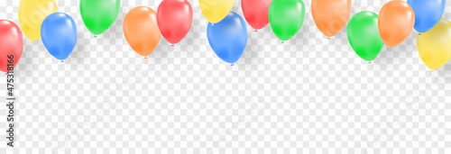 Vector set of festive balloons. Balloons PNG, colorful balloons, holiday, birthday.