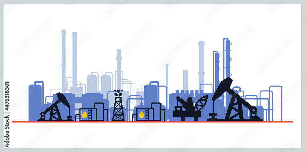 Vector illustration for Oil Refinery EPS10