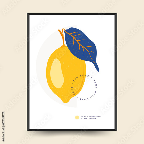 Abstract tropical fruits posters template. Modern trendy minimal style. Hand drawn design for wallpaper, wall decor, print, postcard, cover, template, banner.
