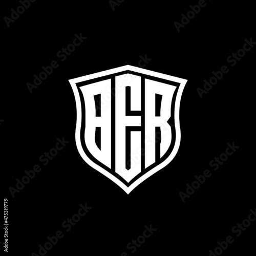 BER letter logo design with black background in illustrator, vector logo modern alphabet font overlap style. calligraphy designs for logo, Poster, Invitation, etc.	