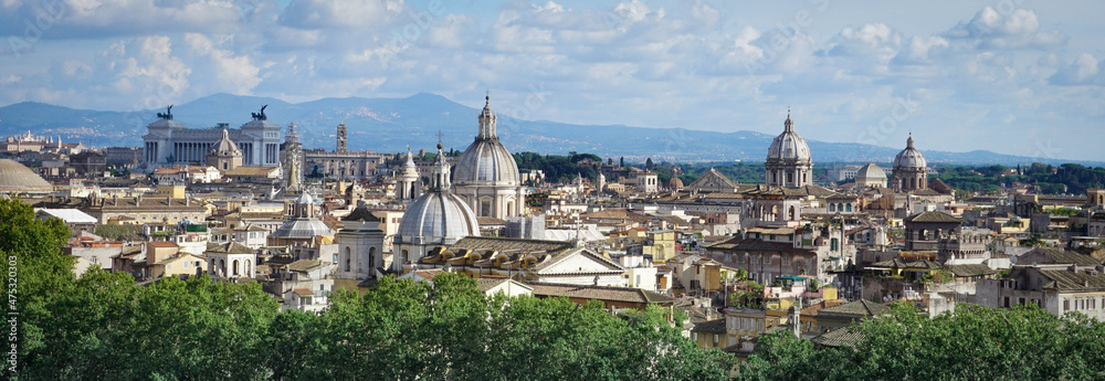 Panoramic view of Rome from a height