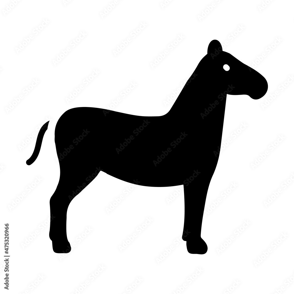Horse Glyph Icon Animal Vector 