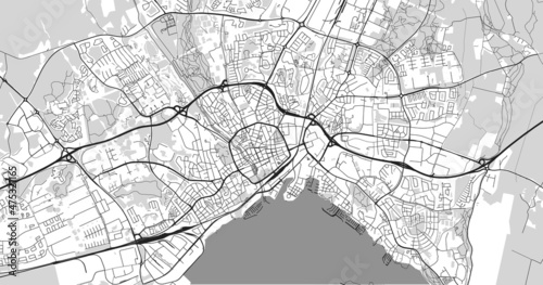 Billede på lærred Urban vector city map of Vasteras, Sweden, Europe