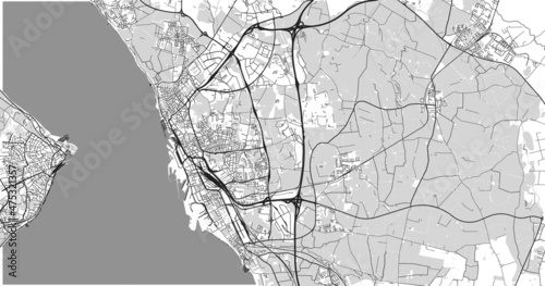 Urban vector city map of Helsinborg, Sweden, Europe