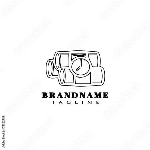 boom logo cartoon design template icon black isolated vector illustration