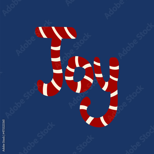 Doodle lettering - Joy. Cute vector illustration for holiday decoration of cards, posters, concession products. Christmas and New Years element.