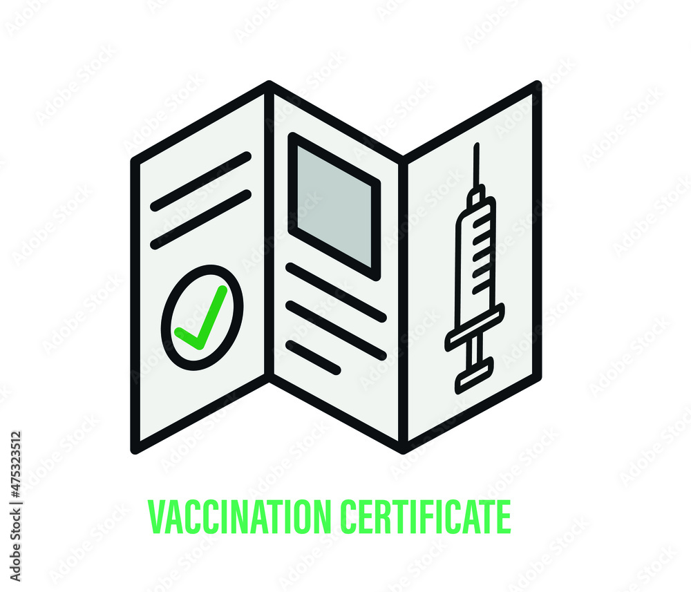 Vaccination Certificate Icon. Vaccination Certificate. Vector drawing.
Vaccination Certificate Icon. Vaccination Certificate. Vector drawing.