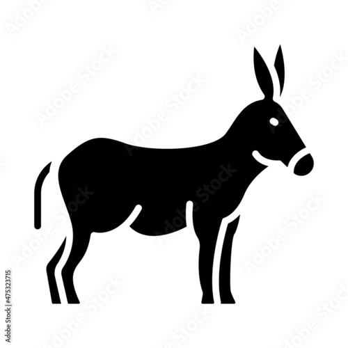Donkey Glyph Icon Animal Vector 