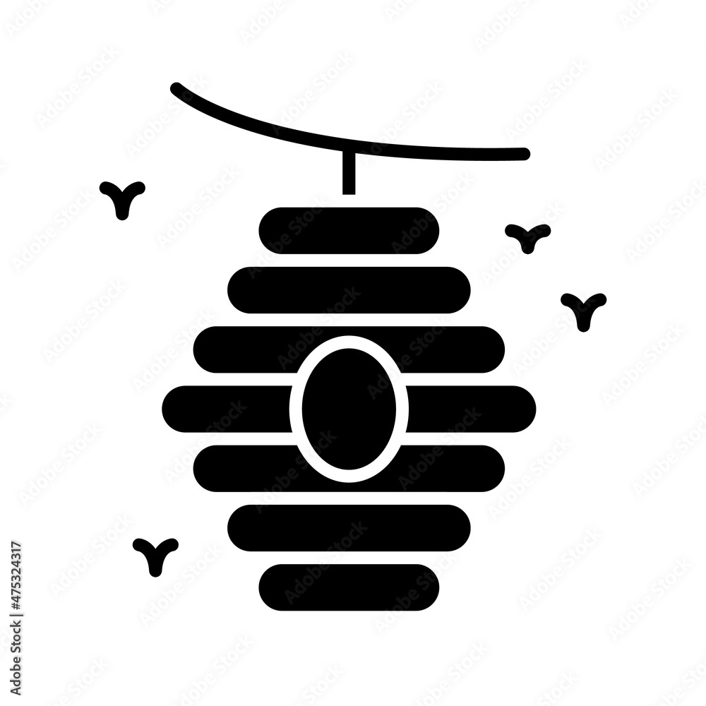 Beehive Glyph Icon Animal Vector Beehive Glyph Icon Animal Vector