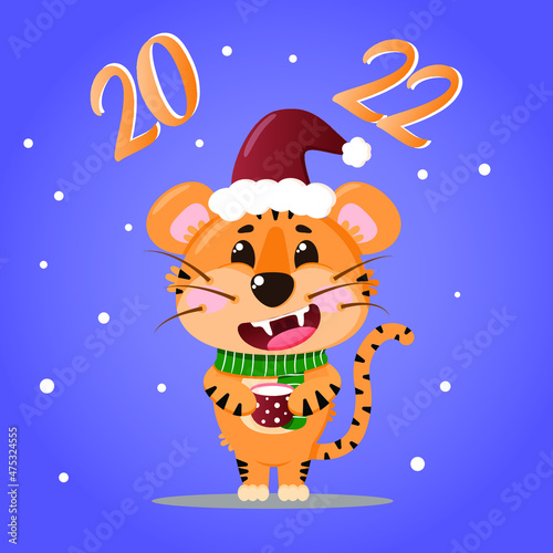 violet very peri color background with hand drawn tiger illustration for chinese new year 