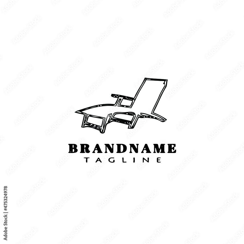 deck chair logo cartoon icon design template black isolated vector illustration