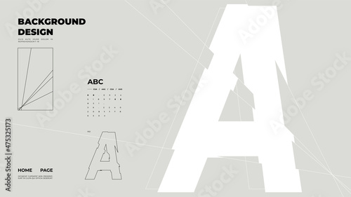 Abstract homepage background. Minimal illustration. Chopped, cut, glitch, broken type, lite composition.
